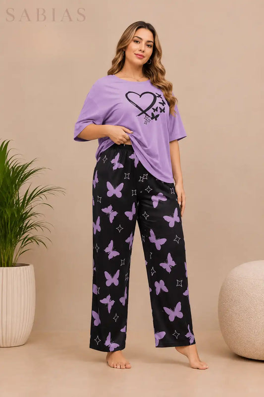 Purple Heart Women Nightwear Set Sb0035