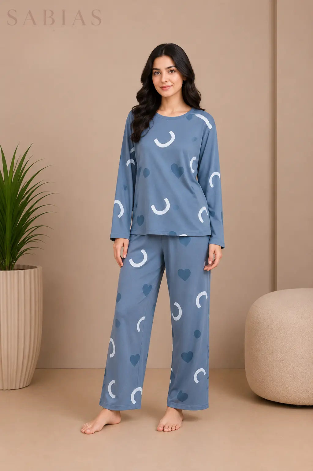 Pattern Print Women Nightwear Set Sb0037