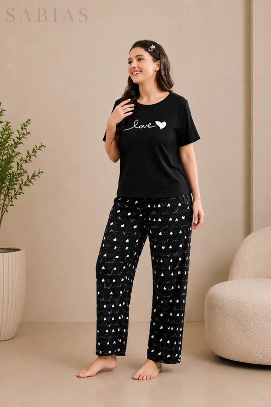 Love Heart Women Nightwear Set Sb0054