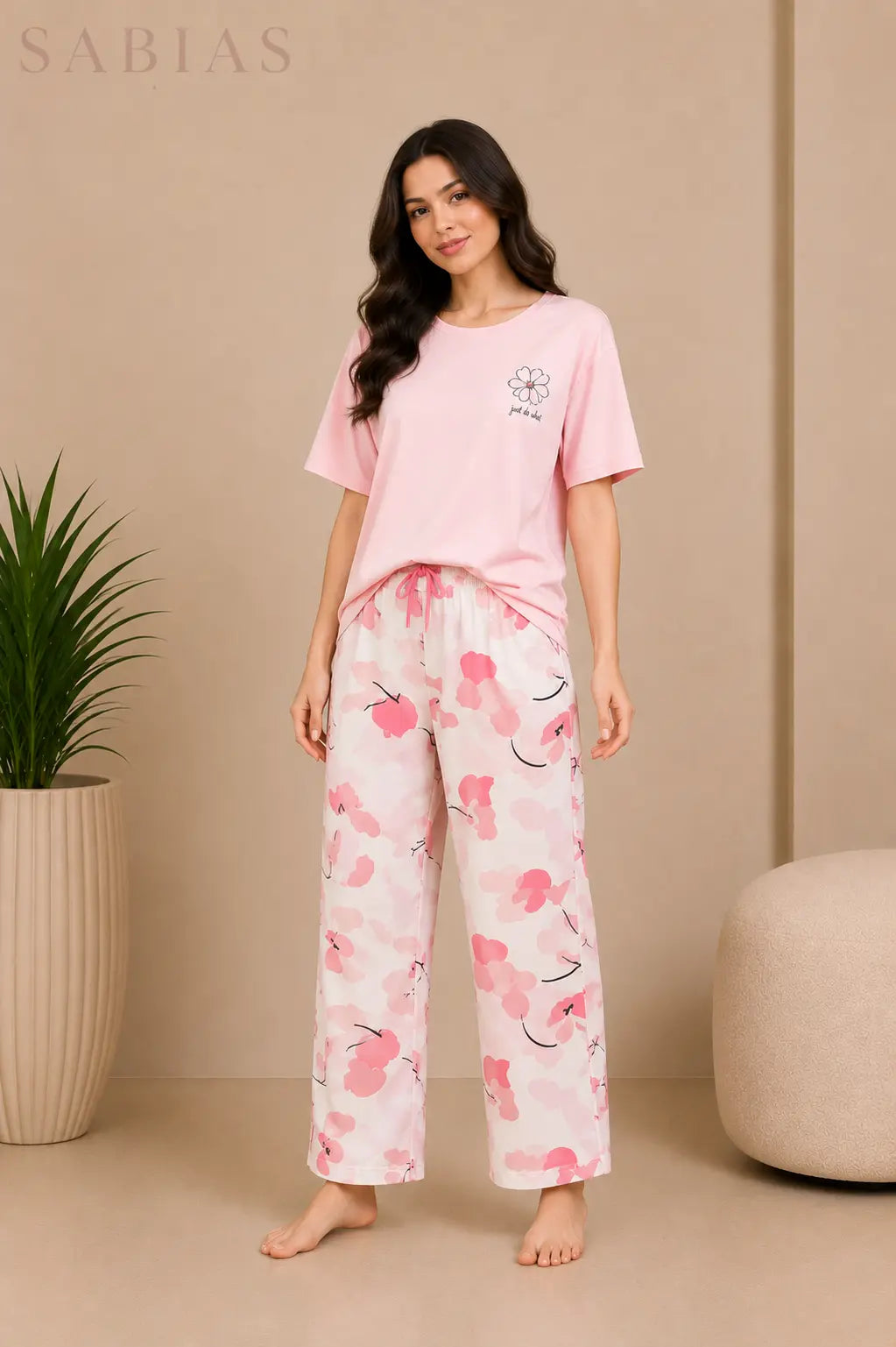 Soft Pink Women Nightwear Set Sb0050