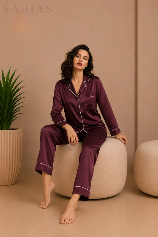 Button Down Silk - Maroon Sb0081