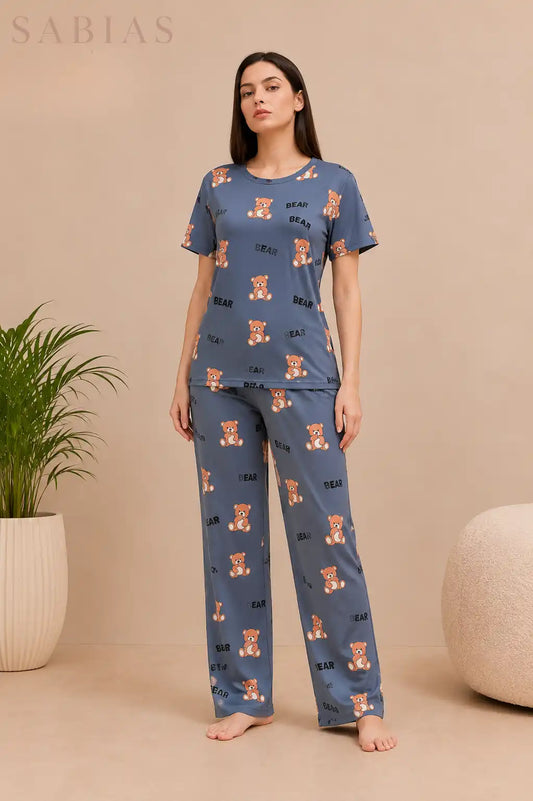 Multi Bear Women Nightwear Set Sb0021